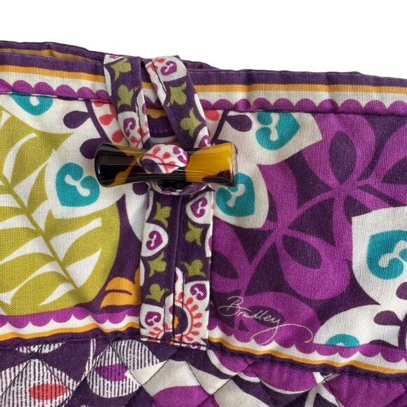 Vera Bradley Plum Crazy Large Multicolor Double-Handle Beach Tote Bag - Picture 3 of 16